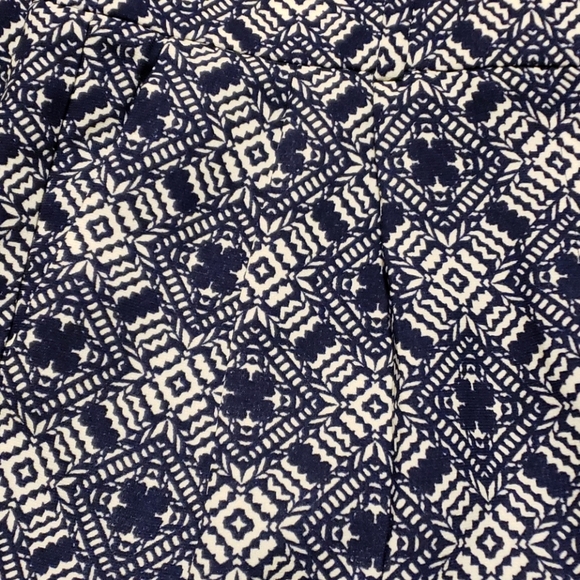 J crew navy blue and white geometric pattern capri - Picture 2 of 6